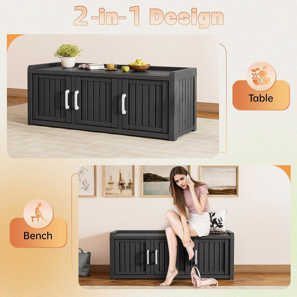 KAMABOKO 48.9" Shoe Storage Cabinet with Waterproof UV-Resistant, Entryw...