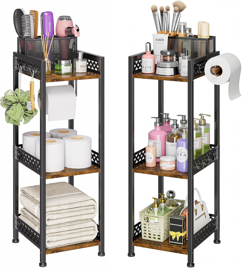 3 Tier Bathroom Organzier Storage Shelf Stand Toilet Paper Holder