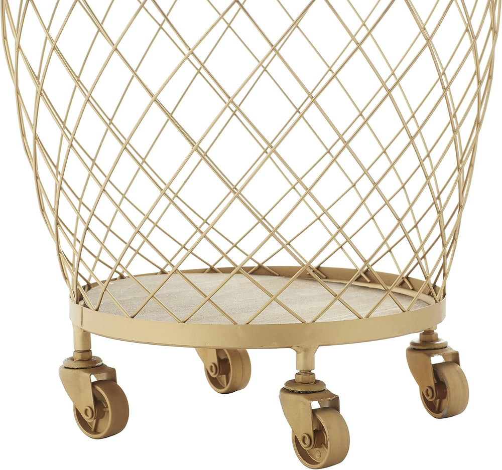 Deco 79 Metal Storage Cart, Set of 2 Cart 15", 21"H, Gold
