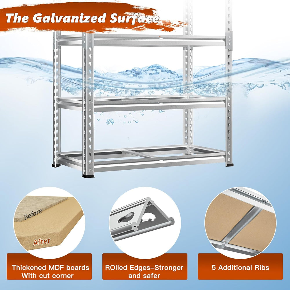 REIBII Garage Shelving, 5 Tier Storage Shelves Load 2400LBS, Adjustable Garag...