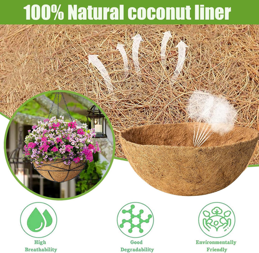 24 Inch Natural Coconut Fiber Liner for planters Round Coco Replacement Liner...