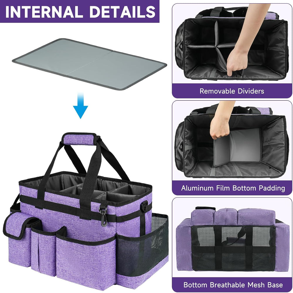 Cleaning Caddy Bag,Large Cleaning Supplies Organizer with Handle for Housekee...