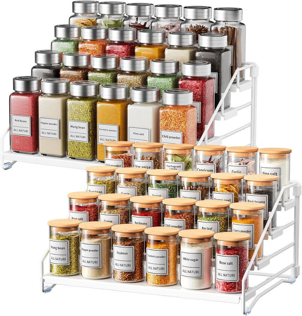 RCHYFEED Spice Rack Organizer for Cabinet, 4 Tier Spice Organization for