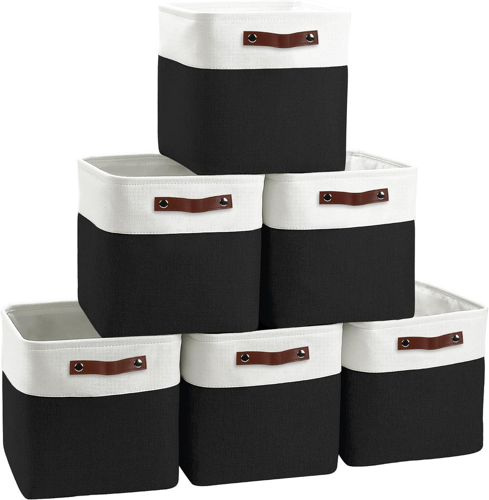 FinishingBo 11 inch Cube Storage Bin 6 Pack, Cube Organizer Bins