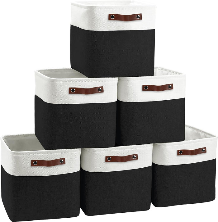 FinishingBo 11 inch Cube Storage Bin 6 Pack, Cube Organizer Bins