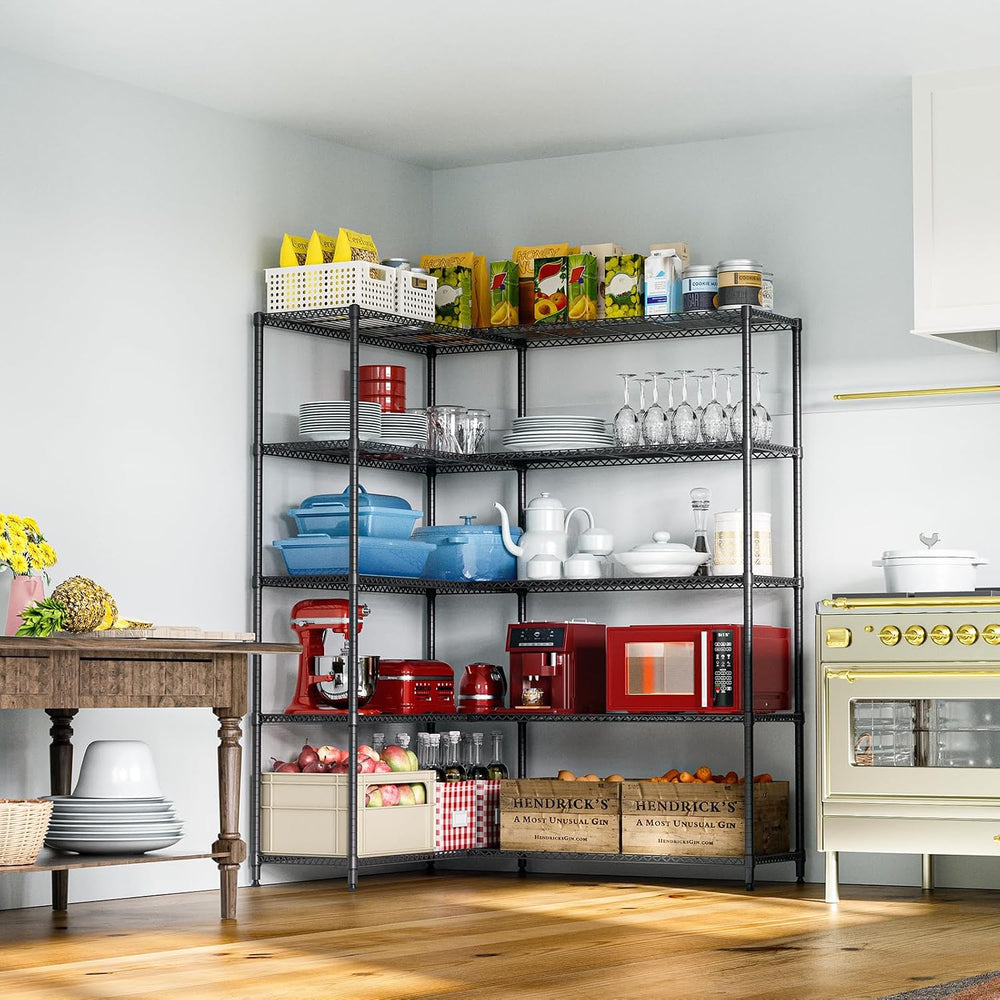IZEUK Linked Storage Racks, DIY Adjustable Heavy Duty Metal Shelving Unit for...