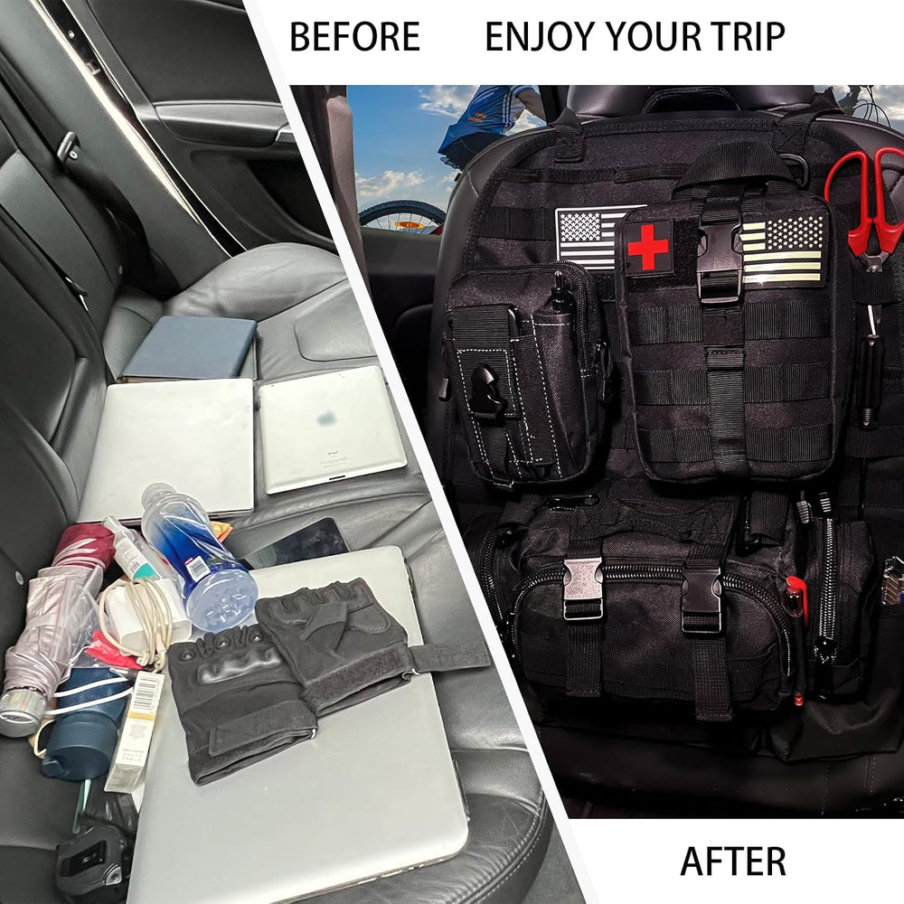 Car Seat Back Organizer Fit Most Cars SUV Trucks (Black-3)