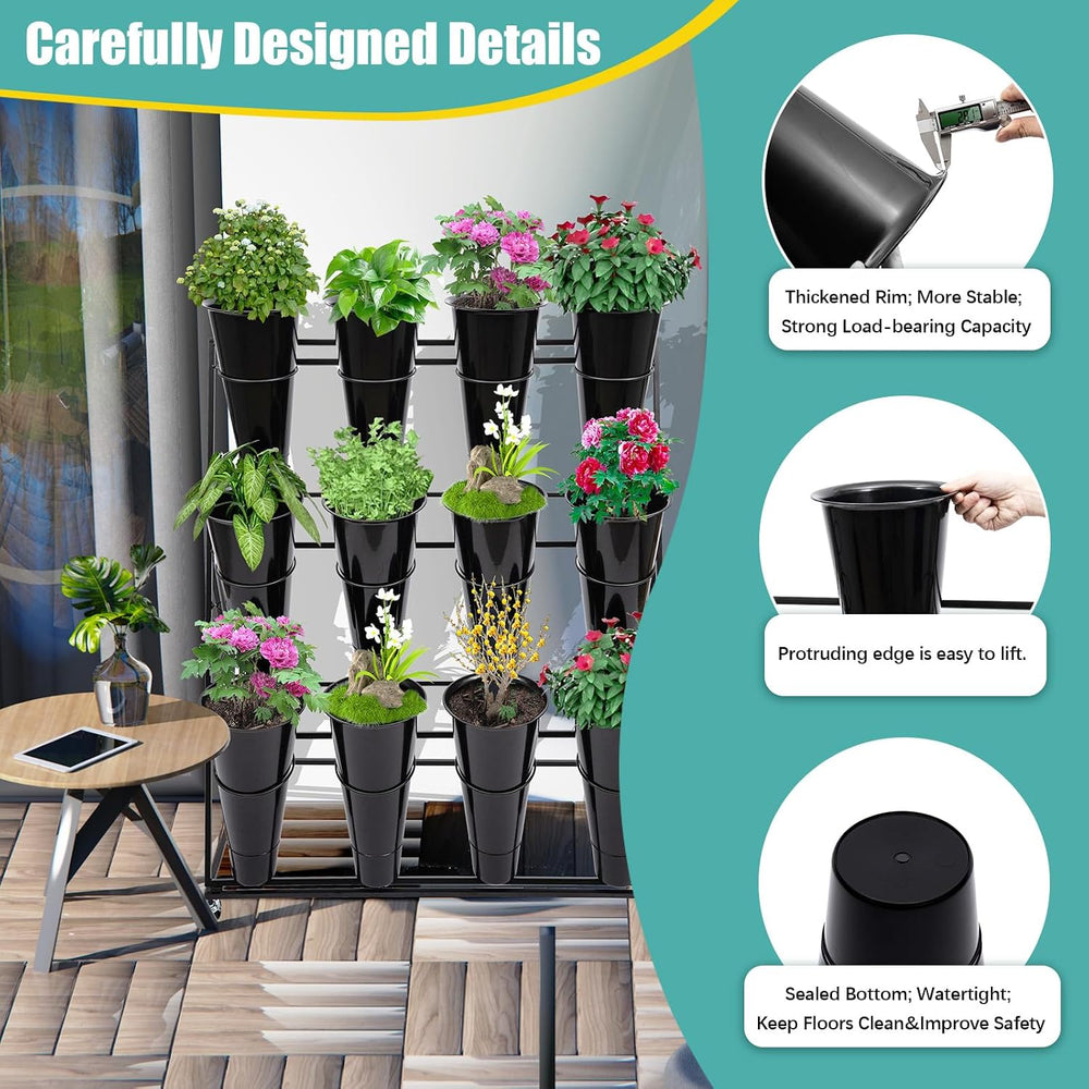 Flower Plant Display Stand Flower Plant Stand with Wheels 3 Tier Flower Displ...