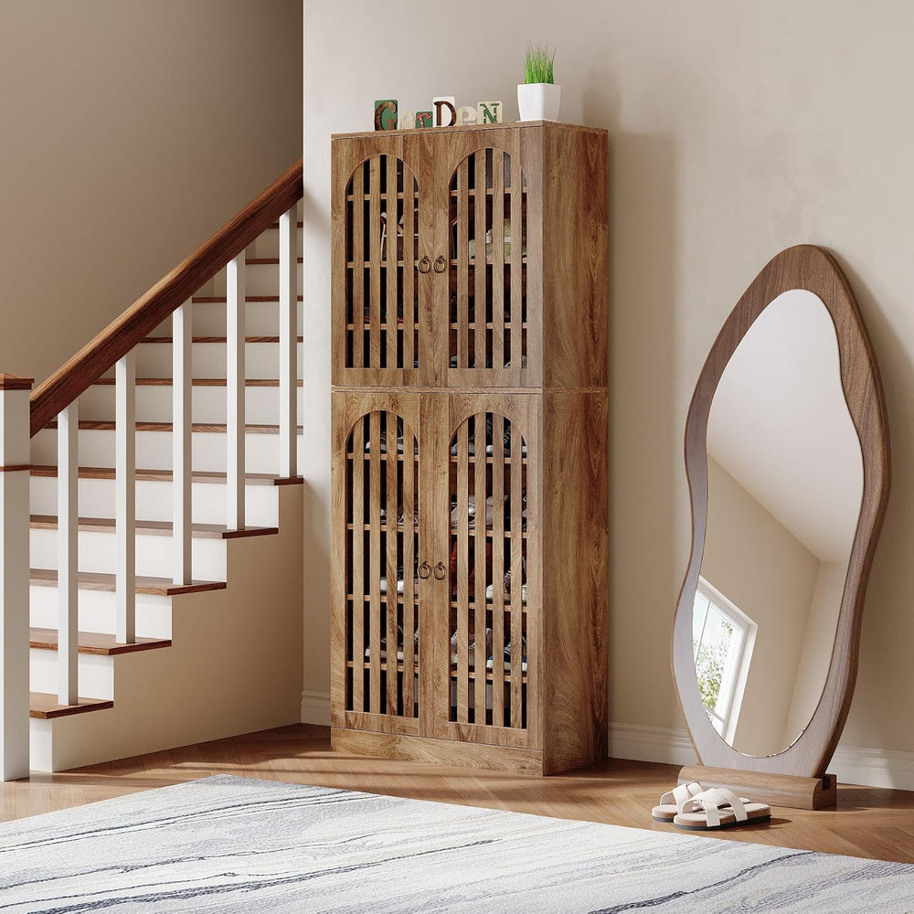 Tribesigns 70.86" Tall Shoe Storage Cabinet with Doors and Shelves, 9-Ti...