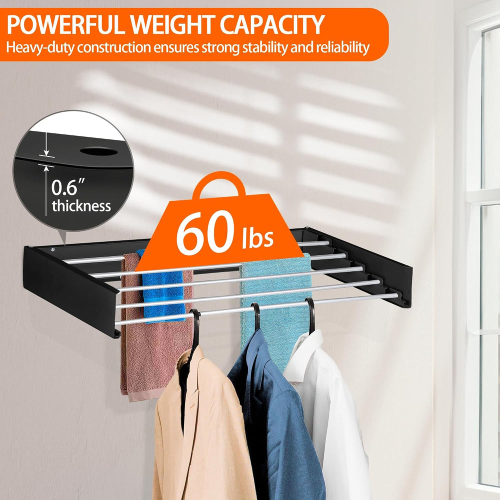 FOCHIER F Laundry Drying Rack Wall Mounted Clothes Drying Rack Collapsible wi...