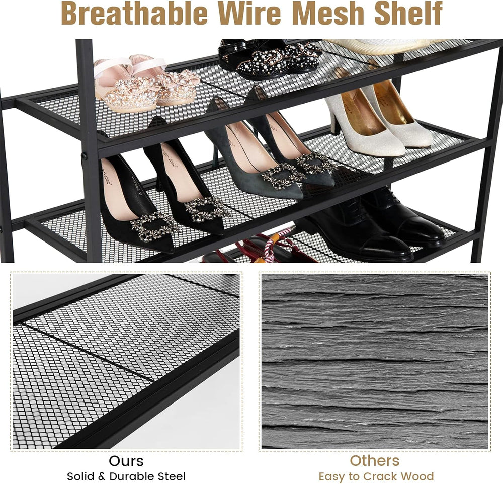 Giantex 5-Tier Shoe Rack, Industrial Adjustable Metal Shoe Storage Organizer ...