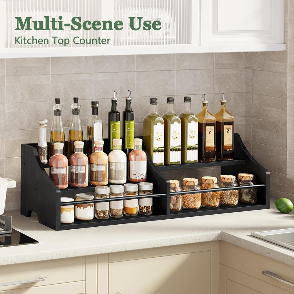 FAVOOSTY 5 Tier Countertop Liquor Bottle Display Shelf Organizer, Black