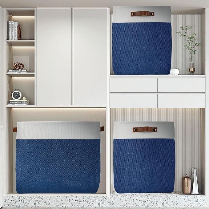 DULLEMELO 51L Large Baskets for Storage, Large Rectangular Baskets for Shelves