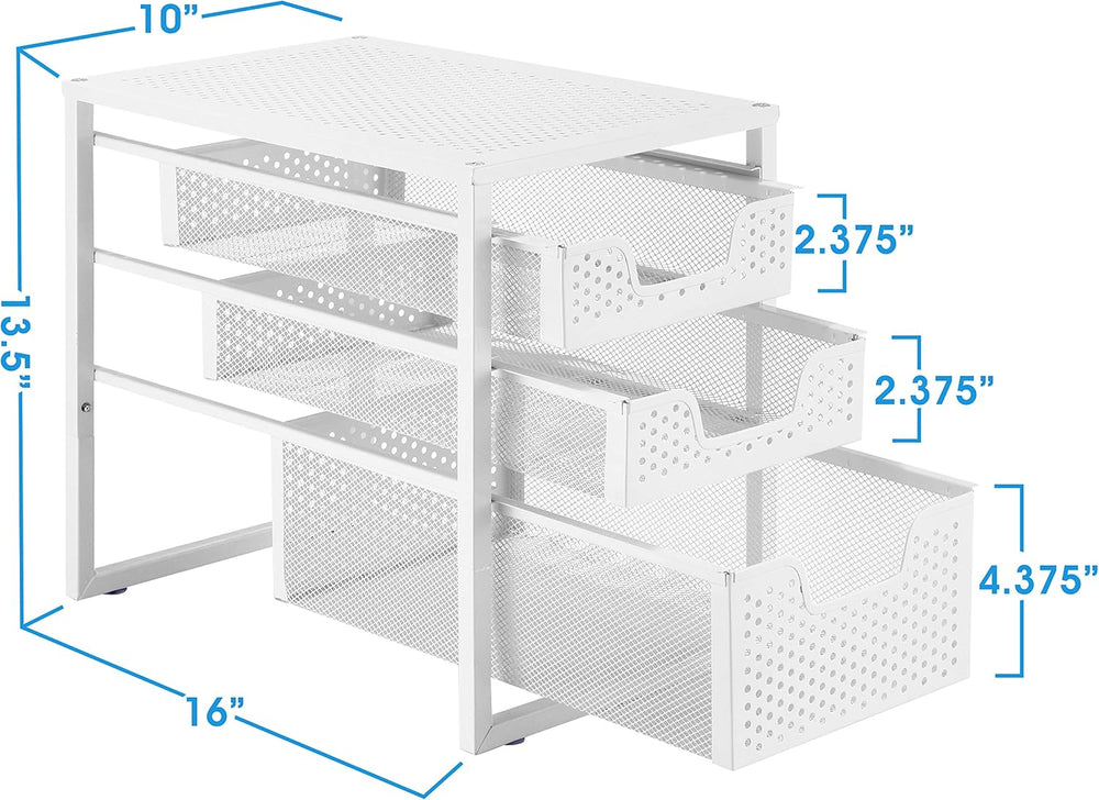 Simple Trending Under Sink Organizer 3-Tier with Sliding Storage Drawer