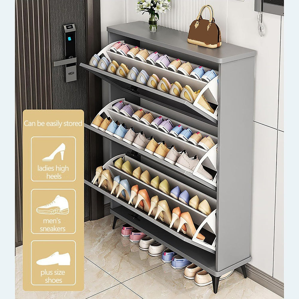 Shoe Rack for Entryway Organizer, Flip Hidden Shoe Cabinet for Entryway Slim ...
