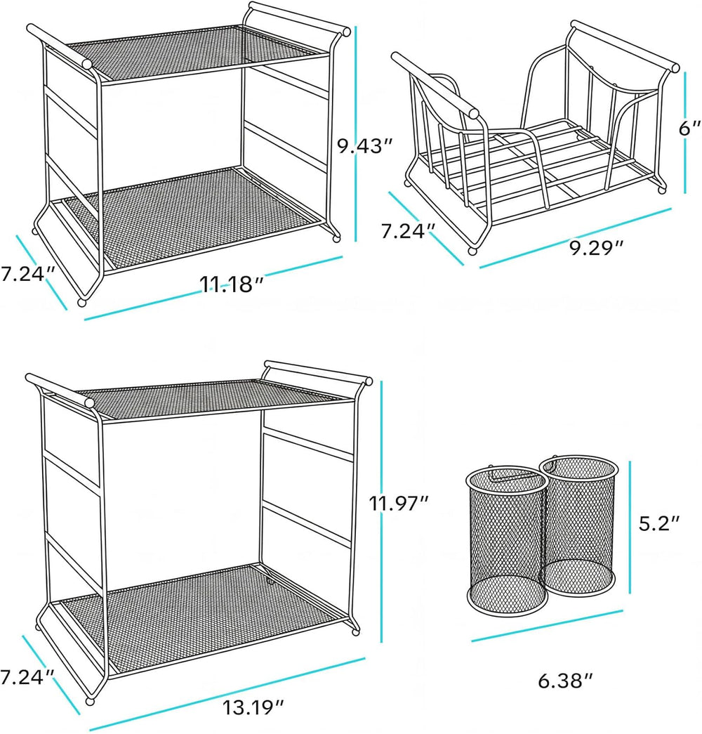 HULISEN 3-Tier Buffet Caddy, 7-Piece Paper Plate & Utensil Holder for Party
