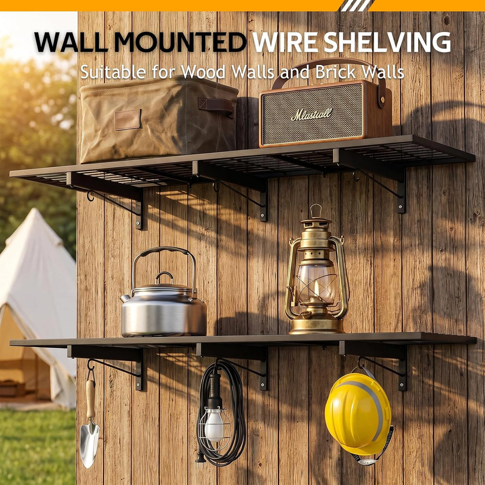2 Pack Garage Wall Shelves, 46" x 12.5" Heavy Duty Wall Mounted She...