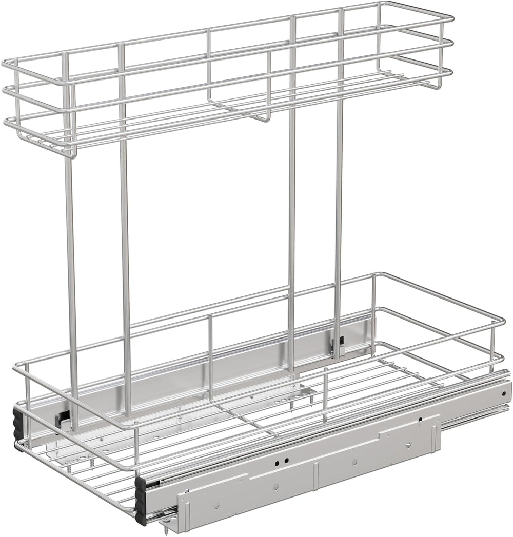 Under Sink Organizer 9" W X19 D, Pull Out Cabinet Organizer 2 Tier