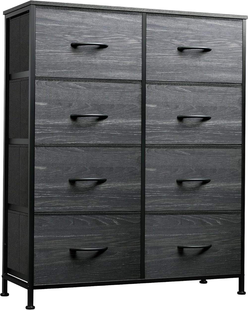 WLIVE 8 Drawer Fabric Dresser for Bedroom, Tall Storage Tower, Charcoal