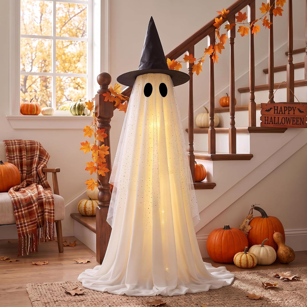 2Pcs Halloween Decorations Outdoor,5FT Height Spooky Ghost Halloween Decor