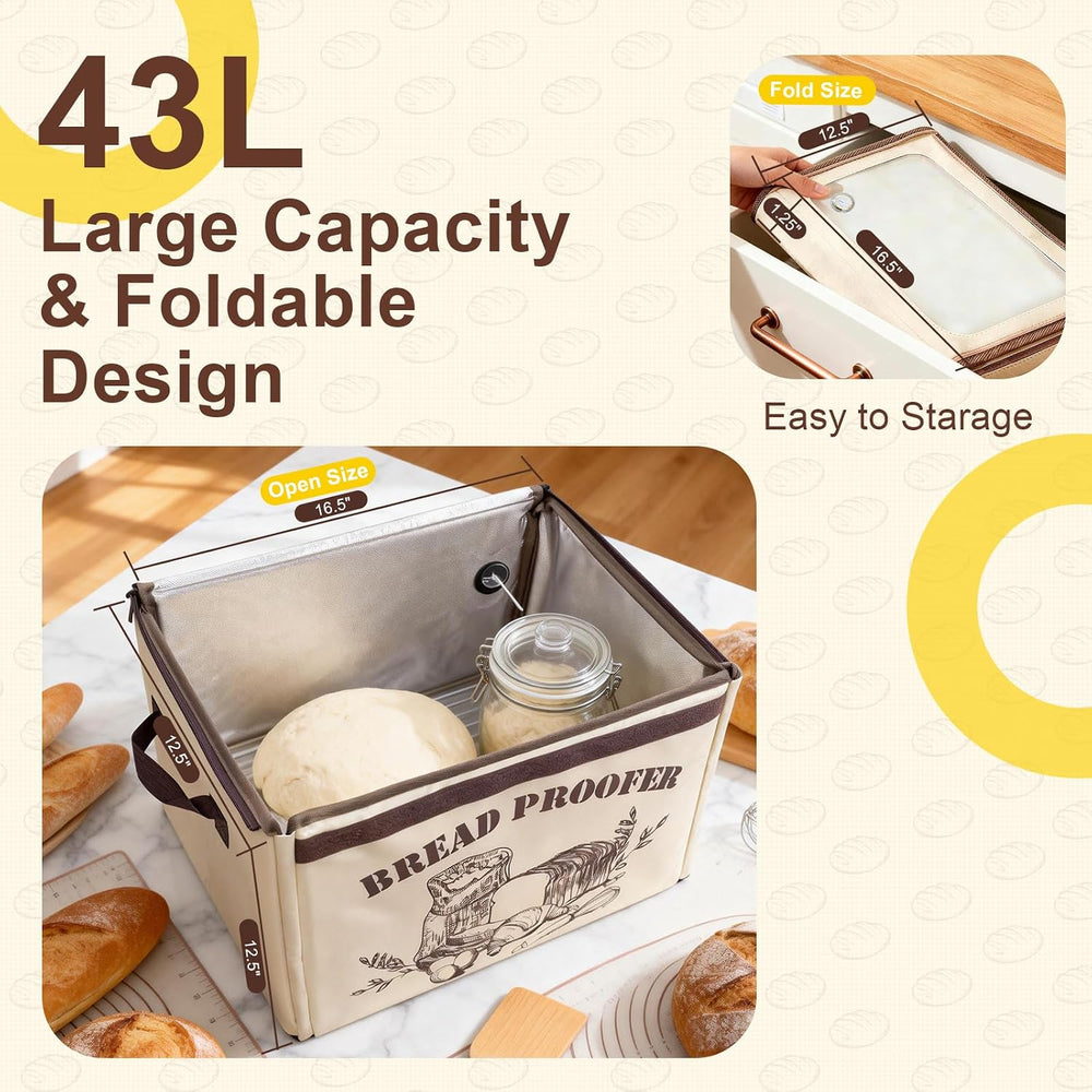 Large Folding Bread Proofing Box, Dough Proofer With 50-113℉Temp Control &...