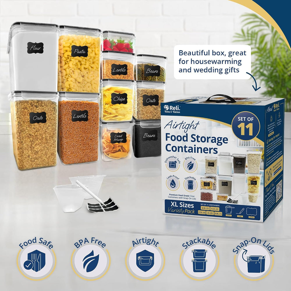 Reli. Storage Containers Kitchen & Pantry 11 Sets | Food Storage with Lids