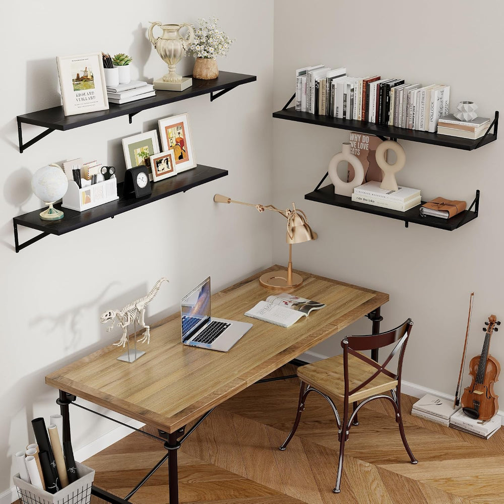 Axeman Floating Shelves for Wall Black- 48 Inch Wide x 12 Inch Deep Wall Shel...