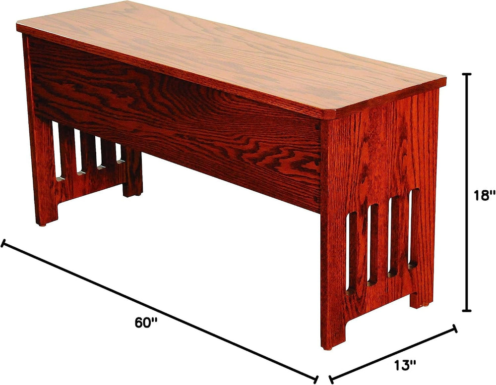 Rustic Red Door Co. Wooden Storage Bench for Entryway with Lid, Mission Style...