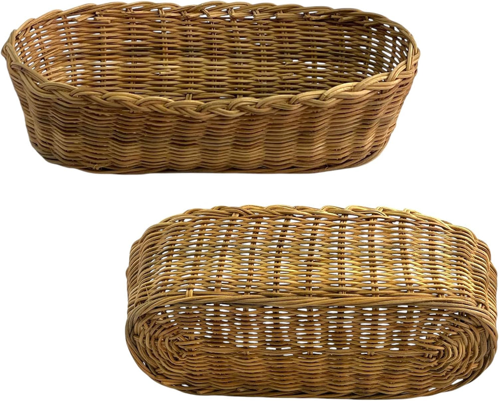 Set 3 of pcs Rattan Wicker Woven Serving Baskets for Bread, Fruit, French Fri...