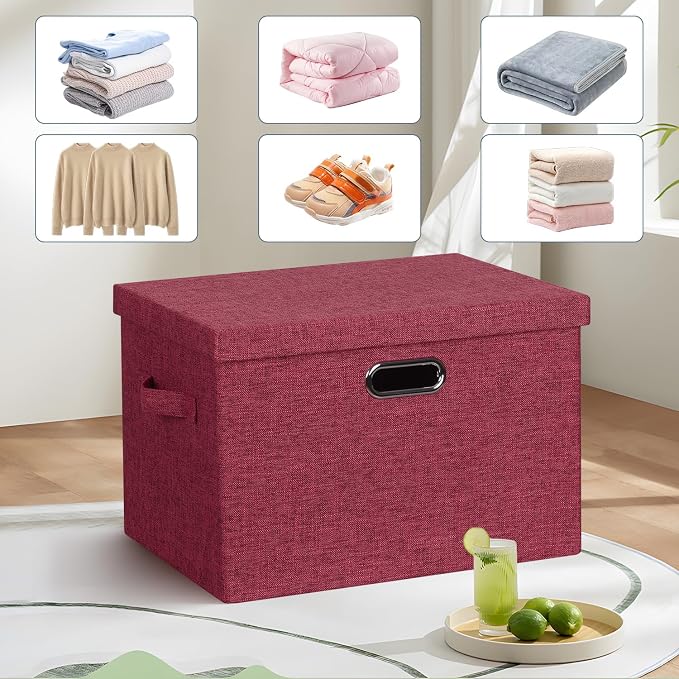 Large 17" 36 Quart Collapsible Stackable Storage Bins