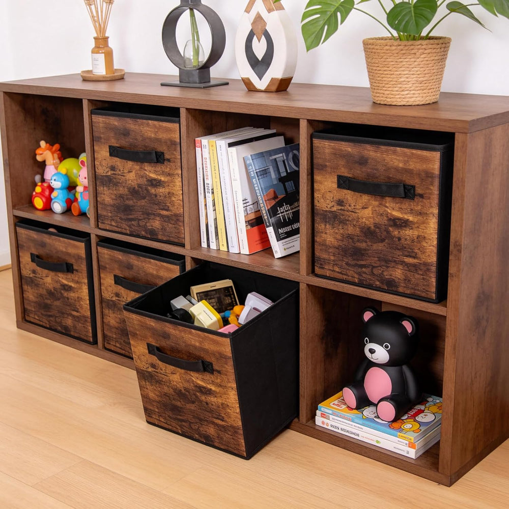 13 Inch Fabric Storage Cubes, 8 Pack Foldable Storage Bins with Handle, Fabri...