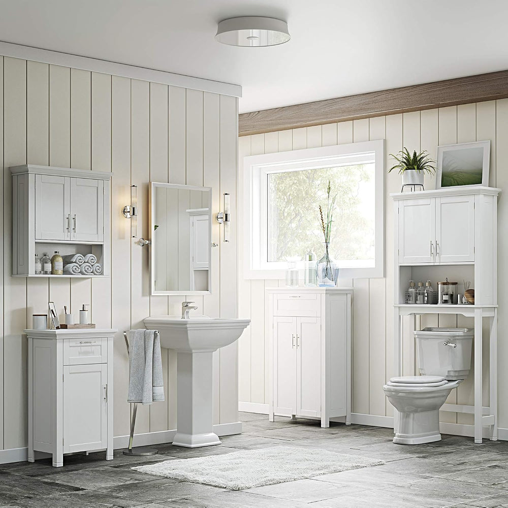RiverRidge 06-037 Somerset Single Door Floor Storage Cabinet, White