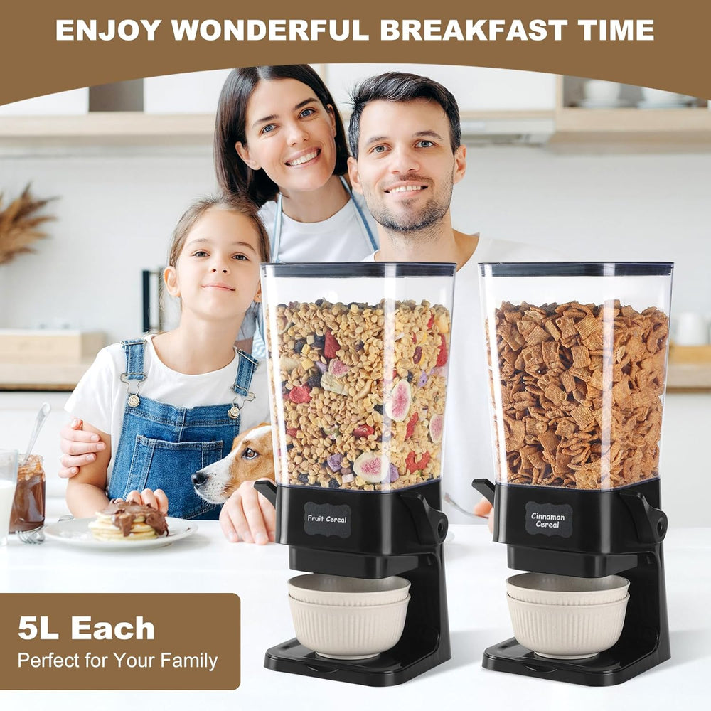 Cereal Dispenser Countertop with Cereal Bowls,16 Labels & Pen, Cereal Con...