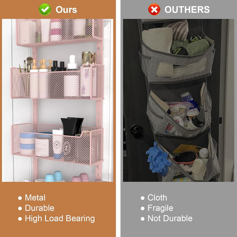 VyGrow Over The Door Organizer, Metal Door Organizer Hanging with 5 Adjustabl...