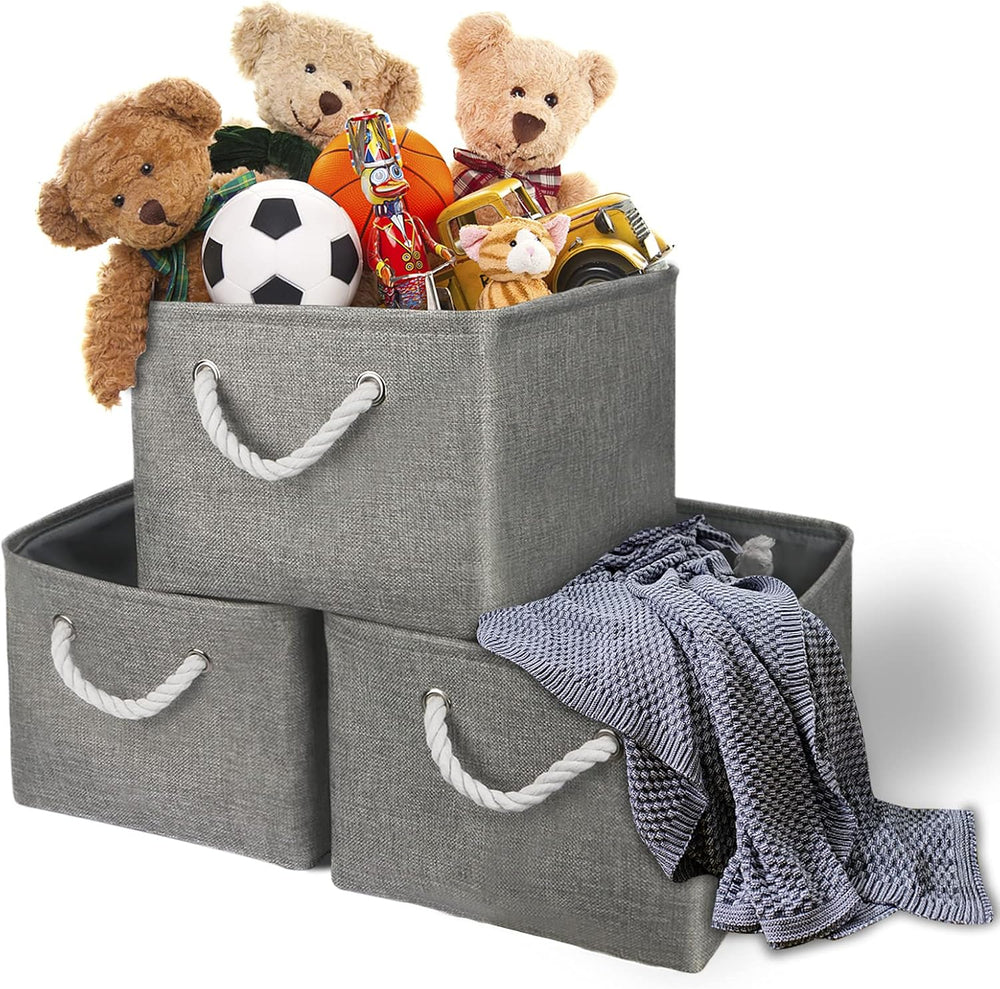 TheWarmHome Storage Bins - 3PCS Fabric Storage Baskets for Organizing Shelves...