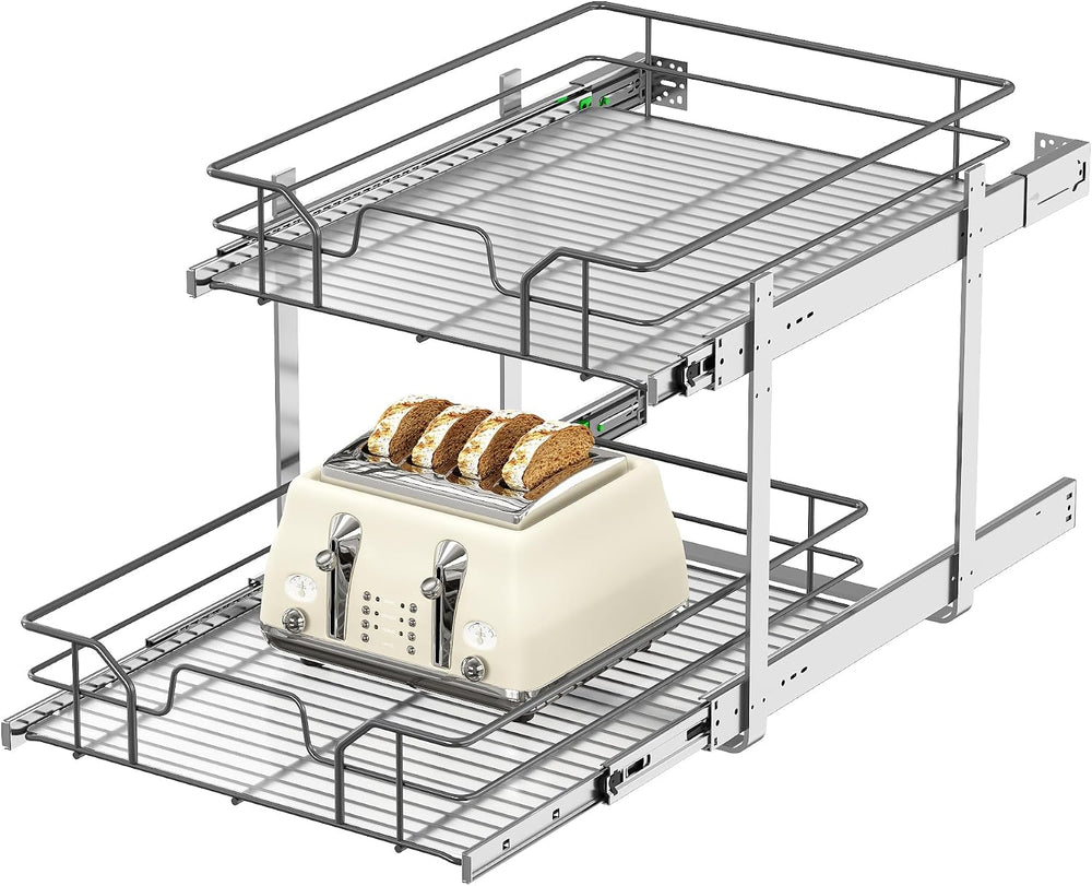 2-Tier Pull Out Cabinet Organizer (17" W x 22" D)