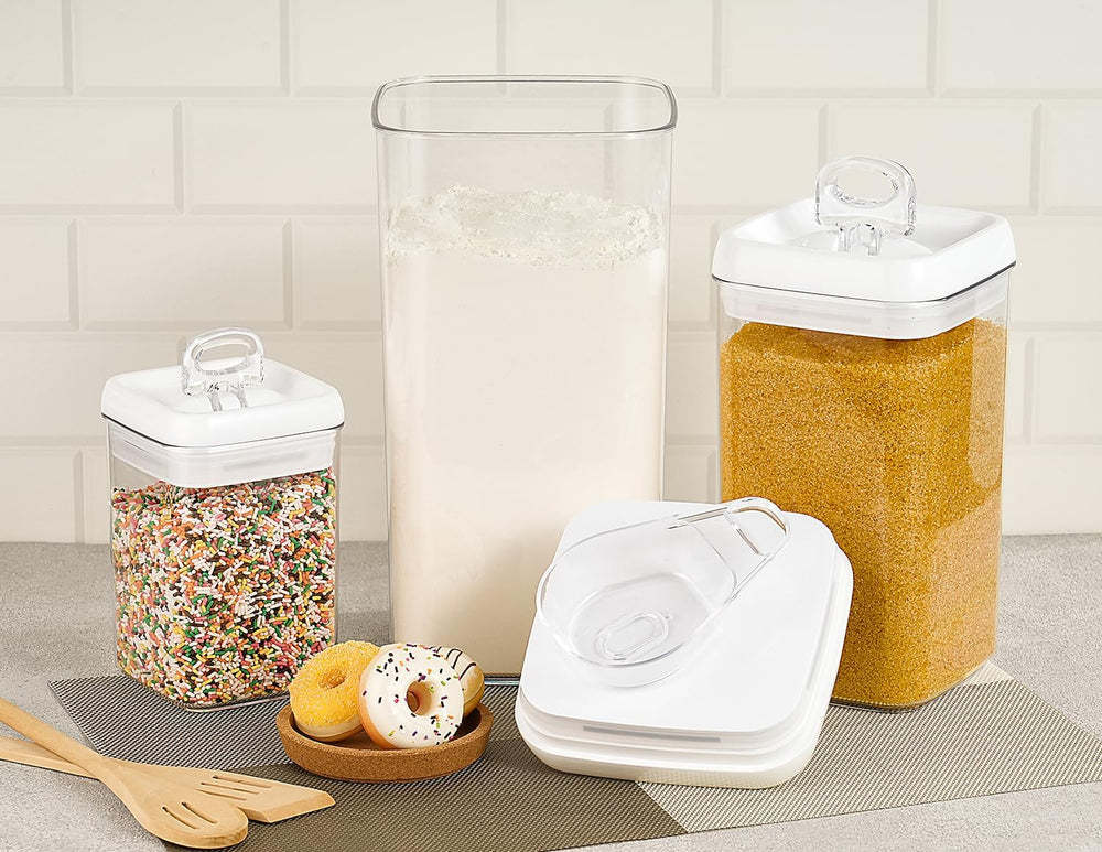 Felli Flip Tite Acrylic Food Storage Container with Lid 6” XL Air Tight Ring ...