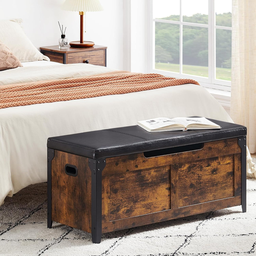 GAOMON 39.4" Storage Chest, Storage Bench with Safety Hinge