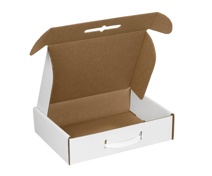 Staples Corrugated Carrying Cases, 12‑1/8” x 9‑1/4” x 3”, Oyster White Storage & Mailing Boxes — Pack of 10