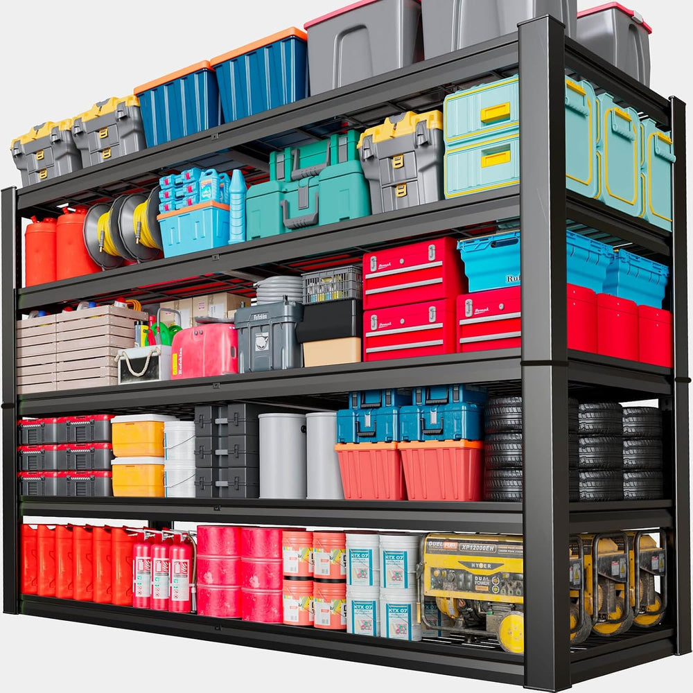 68" Wide Heavy Duty Garage Shelving Units, 5-Tier Deep Storage Shelves, ...
