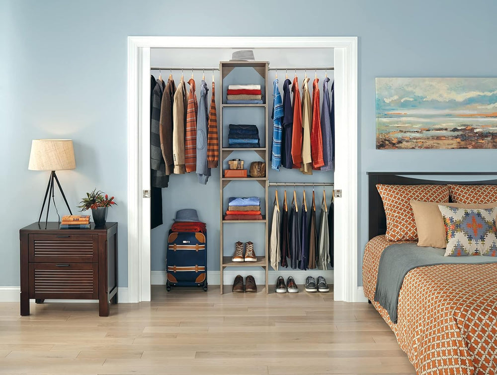 ClosetMaid SuiteSymphony Wood Closet Organizer Starter Kit with Tower and 3 H...