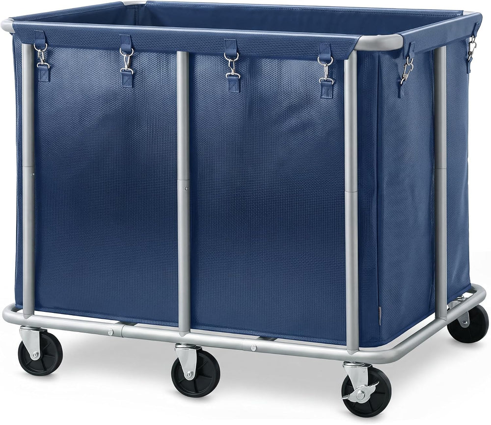STORAGE MANIAC Commercial Laundry Cart with Wheels, 420L Blue