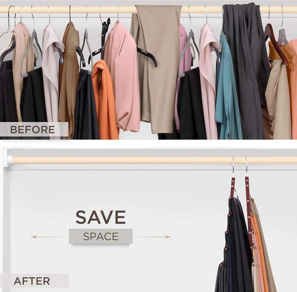 Pants Hangers Space Saving – 2 Pack European Beechwood Hanger