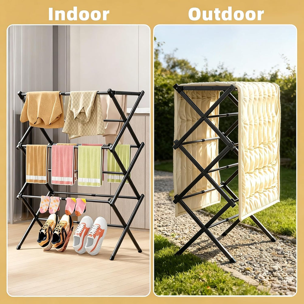 BAKON Clothes Drying Rack Foldable for Small Space, No Installation Required,...