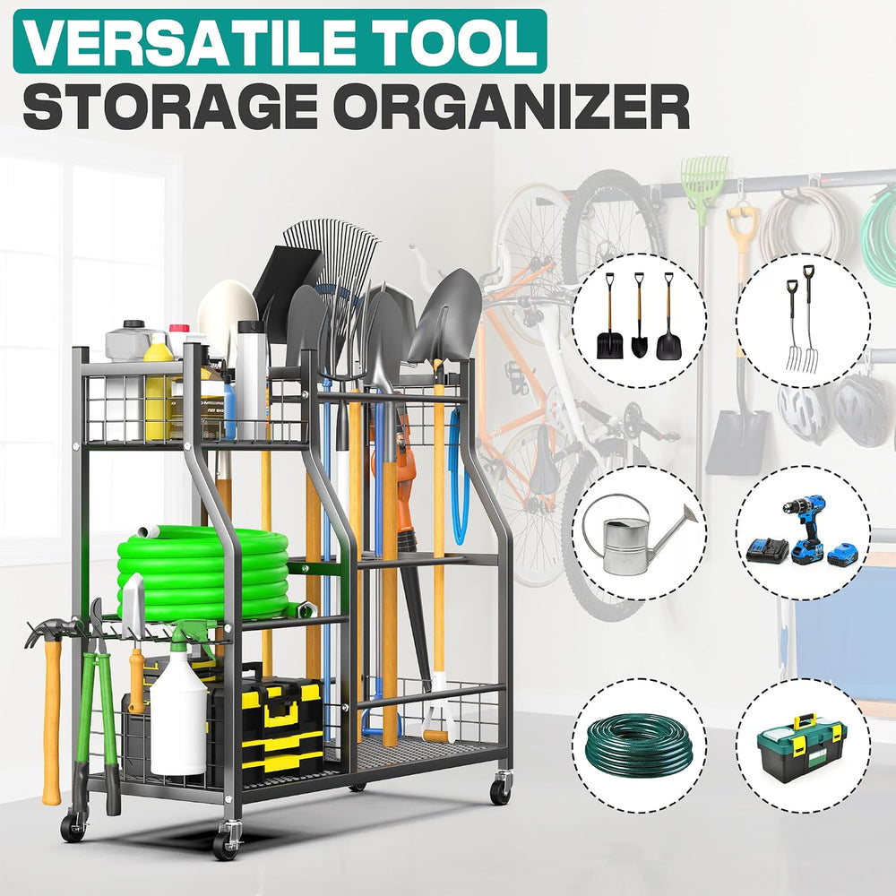 Garden Tool Organizer Stand, Garage Tool Storage Organization