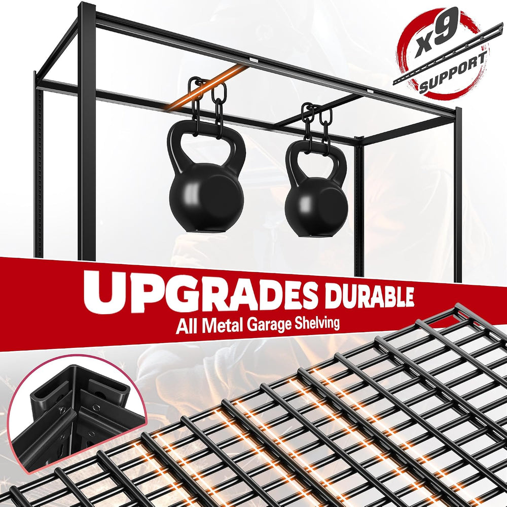 REIBII 60" W Garage Shelving, 3000LBS Storage Shelves, 6 Tier Heavy Duty...