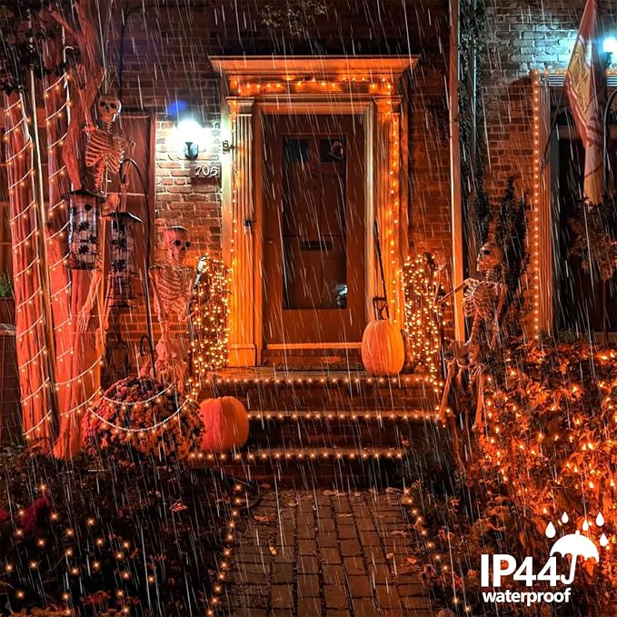 YEGUO 165ft 500 LED Halloween Lights Outdoor Waterproof, Orange String Lights...