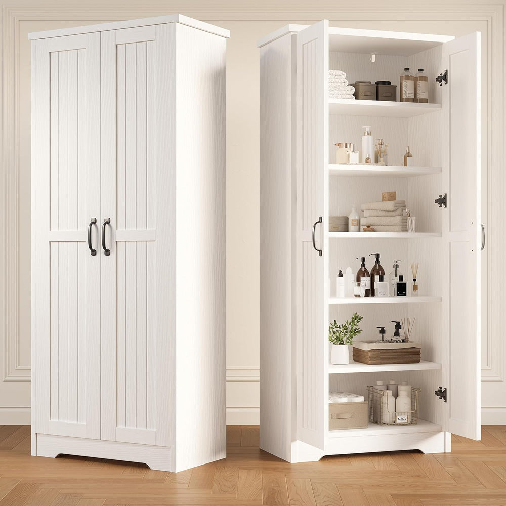 Decofy 70" Tall Storage Cabinet, Large Wood Storage Pantry Cabinet with ...