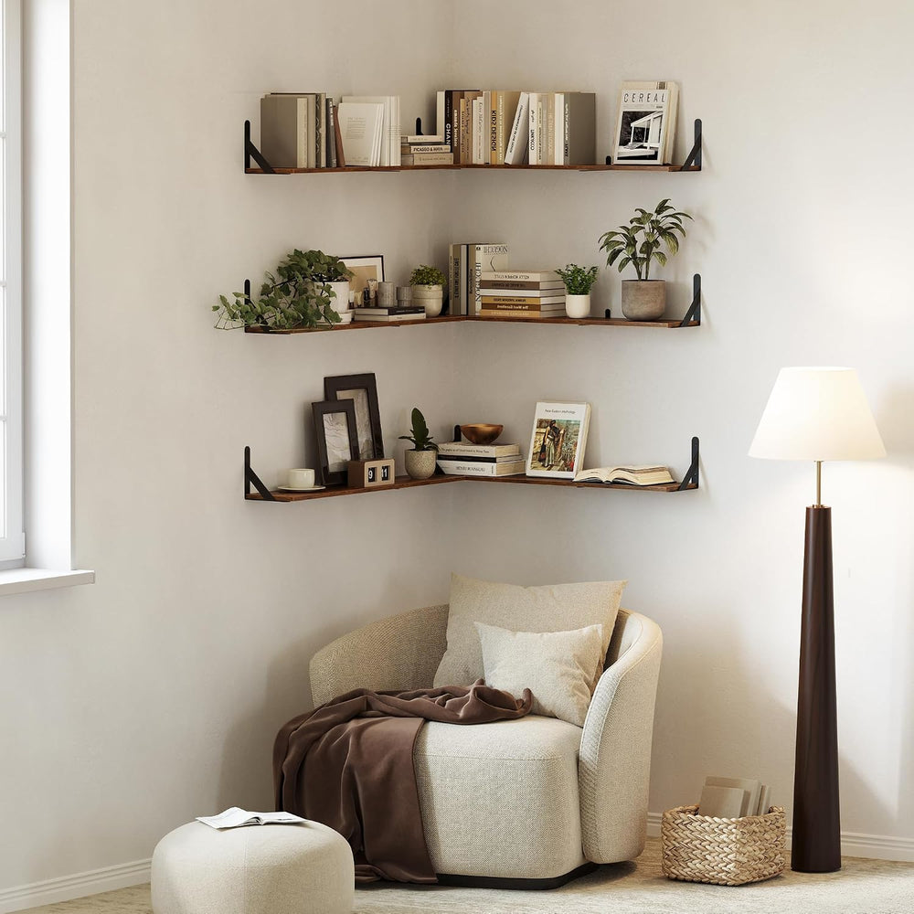 WOPITUES Long Wall Shelves 32″W x 8″D, Floating Book Shelves Max Load 65lbs