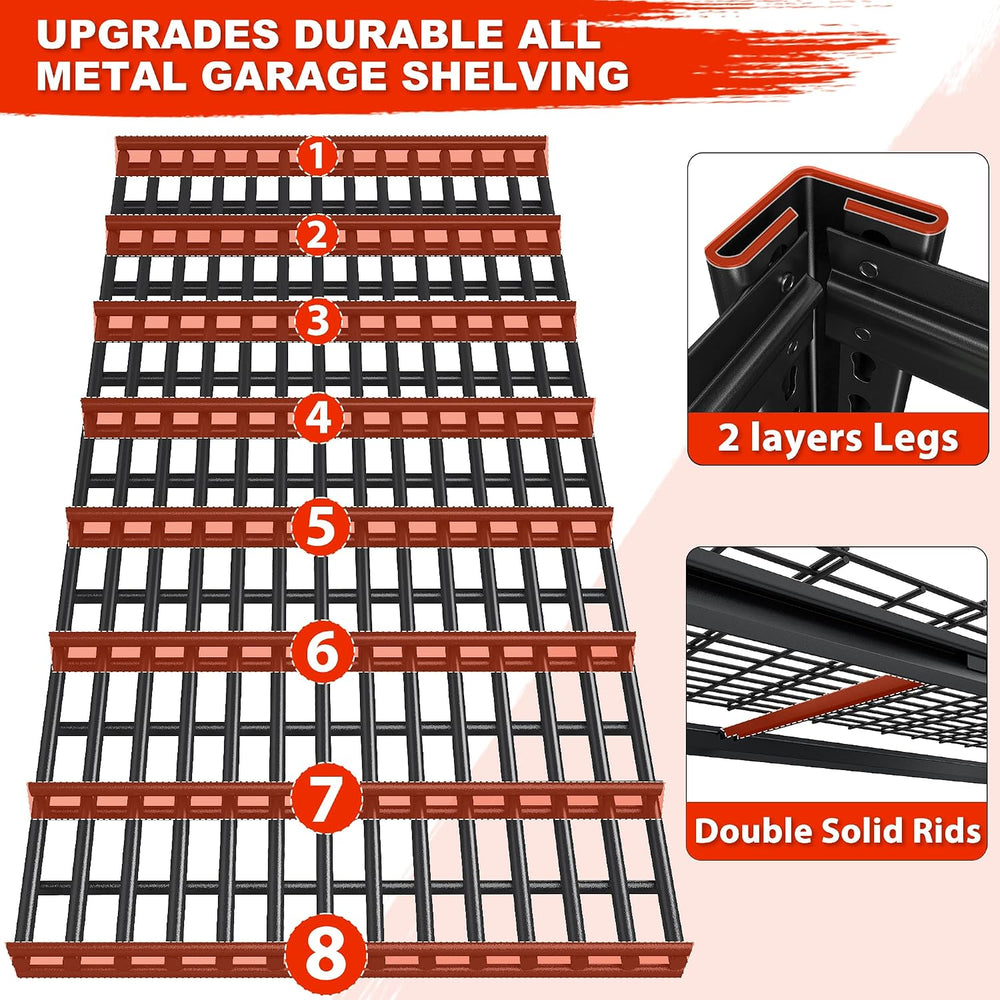 REIBII 55.2'' W x 78.2'' H x 26'' D, 5-Tier Metal Gar...